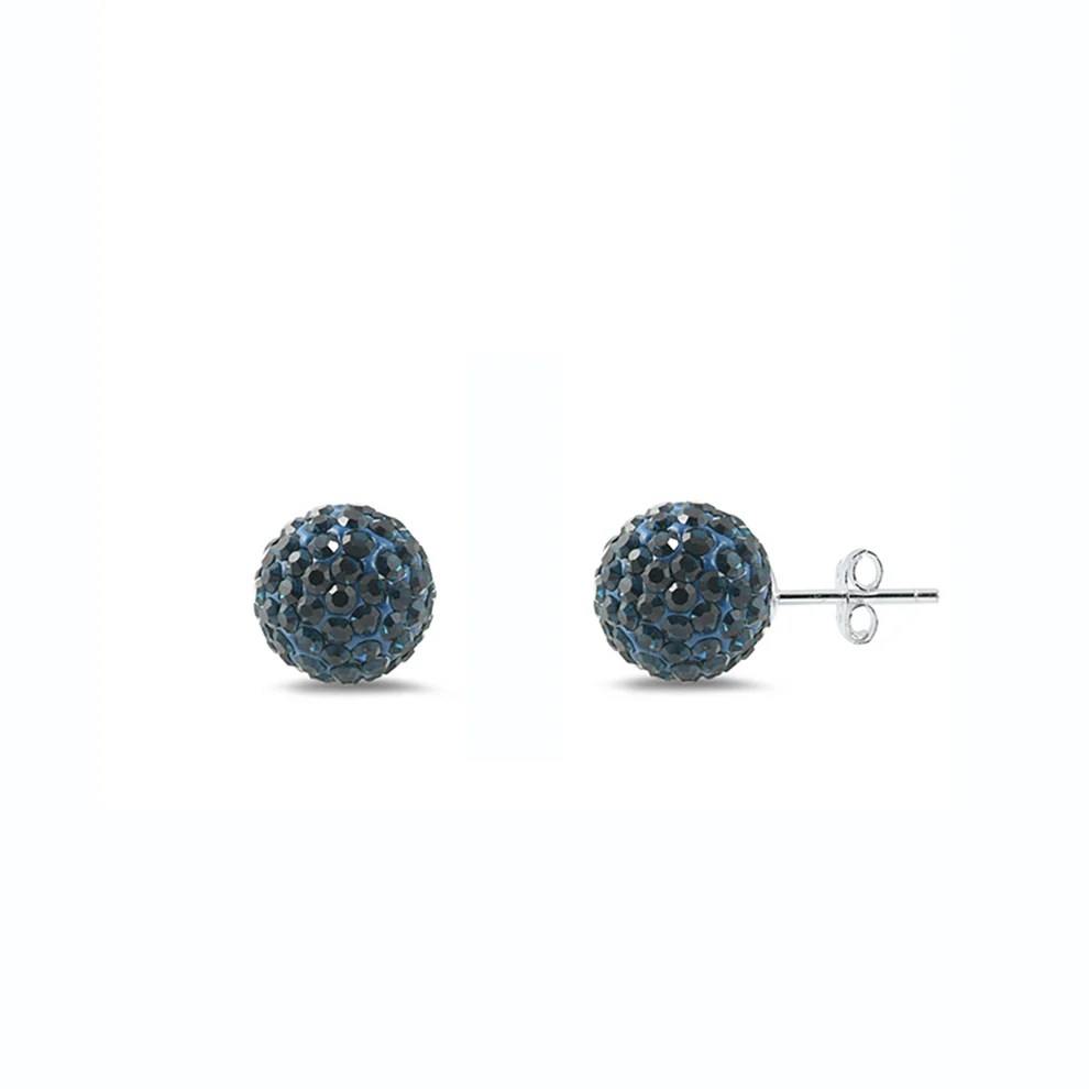 Sterling Silver 10mm Crystal Ball Stud Earring