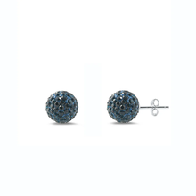 Load image into Gallery viewer, Sterling Silver 10mm Crystal Ball Stud Earring