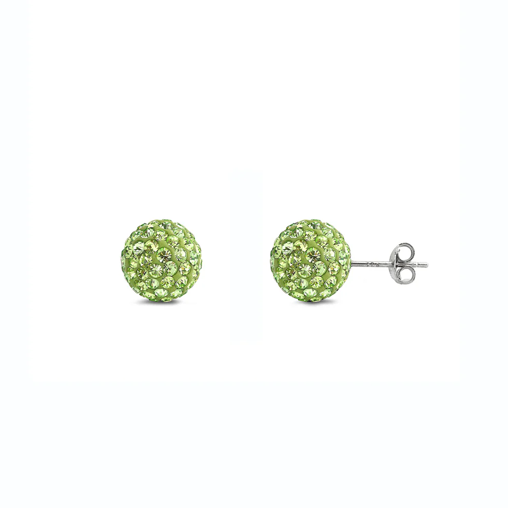 Sterling Silver 10mm Crystal Ball Stud Earring