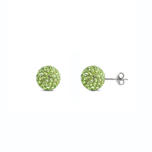 Load image into Gallery viewer, Sterling Silver 10mm Crystal Ball Stud Earring