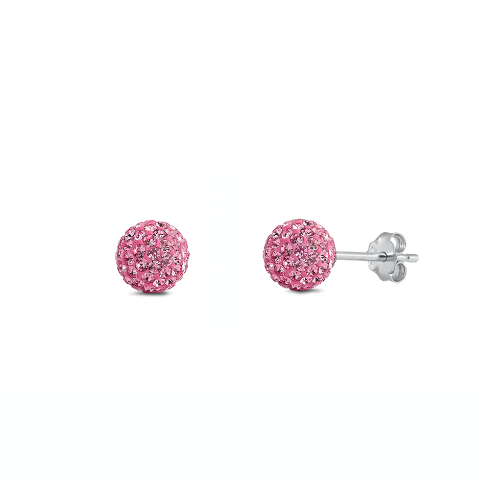 Sterling Silver 10mm Crystal Ball Stud Earring