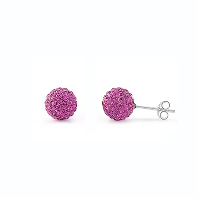 Sterling Silver 10mm Crystal Ball Stud Earring