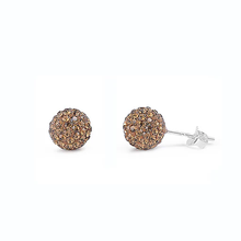 Load image into Gallery viewer, Sterling Silver 10mm Crystal Ball Stud Earring