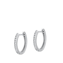 Load image into Gallery viewer, Sterling Silver Rhodium Plated 2mm Round Huggie Earrings-15mm