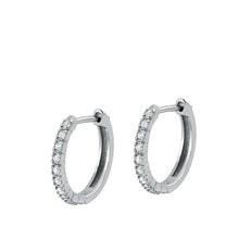 Load image into Gallery viewer, Sterling Silver Rhodium Plated 1.5mm Round Huggie Earrings-15mm