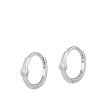 Load image into Gallery viewer, Sterling Silver Rhodium Plated Huggie Hoops earrings-12mm