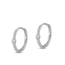 Load image into Gallery viewer, Sterling Silver Rhodium Plated Huggie Hoops earrings-15mm