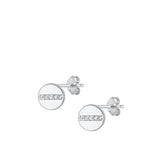 Sterling Silver Rhodium Plated Clear CZ Earrings