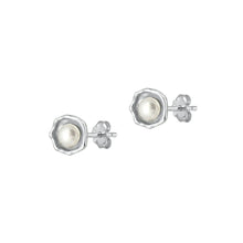 Load image into Gallery viewer, Sterling Silver Rhodium Plated Pearl Earrings