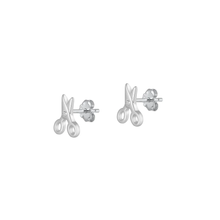 Load image into Gallery viewer, Sterling Silver Rhodium Plated Clear CZ Scissors Earrings