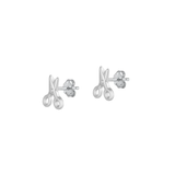 Sterling Silver Rhodium Plated Scissors Clear CZ Earrings
