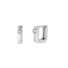Sterling Silver Oxidize Clear CZ Earrings