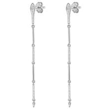 Load image into Gallery viewer, Sterling Silver Rhodium Plated Clear CZ Earrings