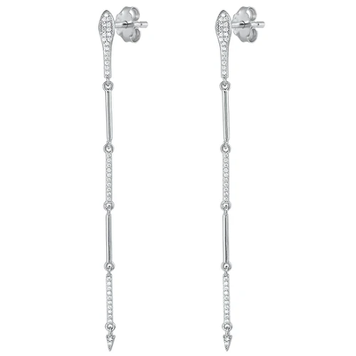 Sterling Silver Rhodium Plated Clear CZ Earrings