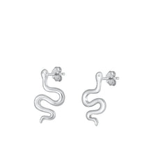 Load image into Gallery viewer, Sterling Silver Rhodium Plated Snake Earring