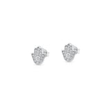 Sterling Silver Rhodium Plated Clear CZ Hamsa Earrings