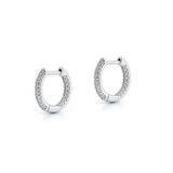 Sterling Silver Rhodium Plated Clear CZ Hoop Earrings
