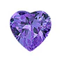 Sterling Silver Rhodium Plated 8mm Heart Color CZ Earrings