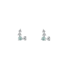 Load image into Gallery viewer, Sterling Silver Rhodium Plated Genuine Larimar Stone Earrings