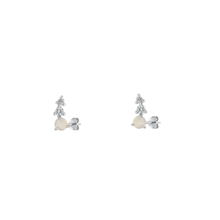 Load image into Gallery viewer, Sterling Silver Rhodium Plated Genuine Moonstone Stone Earrings