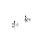 Sterling Silver Oxidized Snake Black Agate Stone Earrings