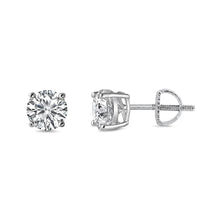 Load image into Gallery viewer, Sterling Silver Rhodium Plated 5mm Round Lab Grown Diamond Earrings
