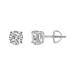 Sterling Silver Rhodium Plated 5mm Round Lab Grown Diamond Earrings