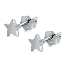 Load image into Gallery viewer, Sterling Silver Rhodium Plated Star Earring