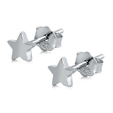 Sterling Silver Rhodium Plated Star Earring