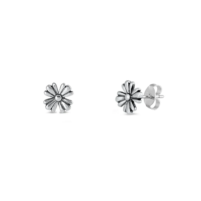 Sterling Silver 6mm Flower Stud Earrings