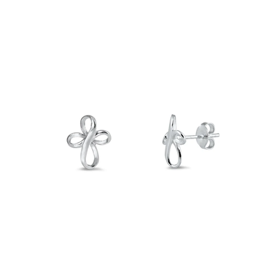 Sterling Silver Cross Stud Earrings