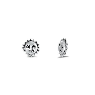 Sterling Silver 9mm Sun Stud Earrings