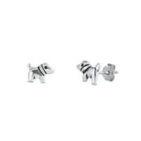 Sterling Silver Dog Stud Earrings
