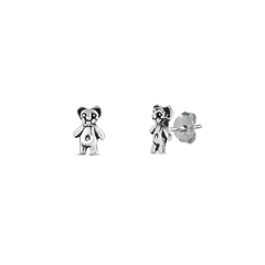 Sterling Silver Teddy Bear Stud Earrings
