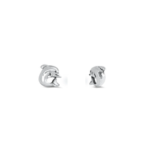 Load image into Gallery viewer, Sterling Silver Dolphin Stud Earrings