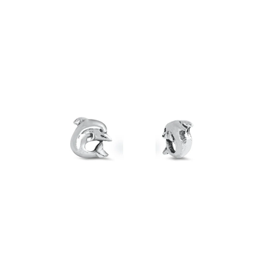 Sterling Silver Dolphin Stud Earrings