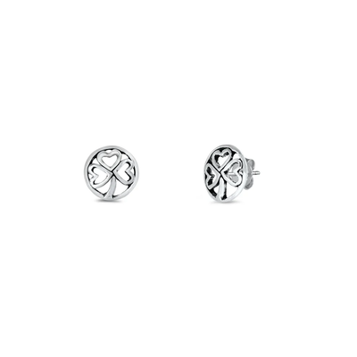 Sterling Silver 10mm Clover Stud Earrings