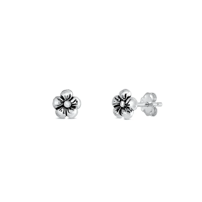 Sterling Silver Flower Stud Earrings