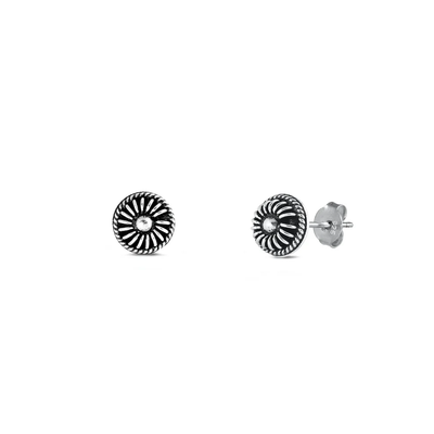 Sterling Silver Bali Stud Earrings