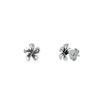 Load image into Gallery viewer, Sterling Silver Plumeria Stud Earrings