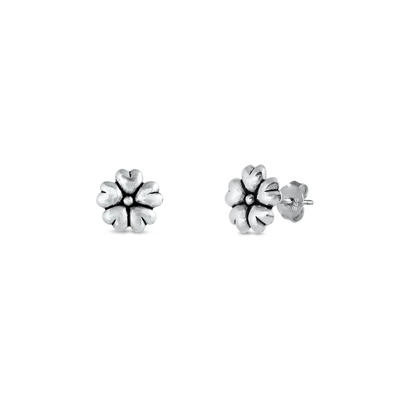 Sterling Silver Lucky Clover Stud Earrings