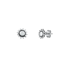 Load image into Gallery viewer, Sterling Silver Sun Stud Earrings
