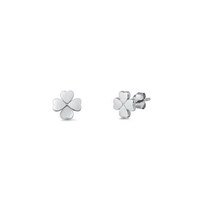 Sterling Silver Clover Stud Earrings