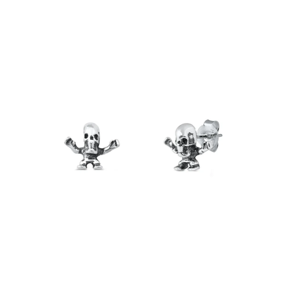 Sterling Silver Skull Stud Earrings