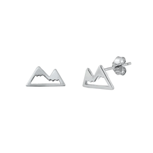 Load image into Gallery viewer, Sterling Silver Oxidized Mountains Stud Earrings