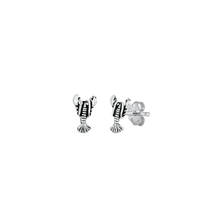 Load image into Gallery viewer, Sterling Silver Oxidized Lobster Stud Earrings