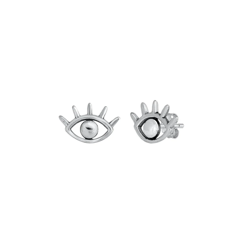 Sterling Silver Oxidized Eye Stud Earrings