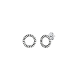 Sterling Silver Oxidized Open Circle Stud Earrings