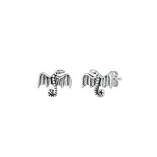 Load image into Gallery viewer, Sterling Silver Oxidized Dragon Stud Earrings