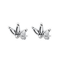 Load image into Gallery viewer, Sterling Silver Rhodium Plated Bali Stud Earrings